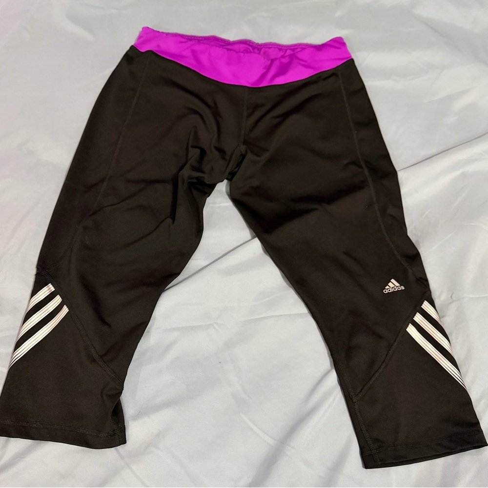 Adidas Kids Black and Pink Leggings